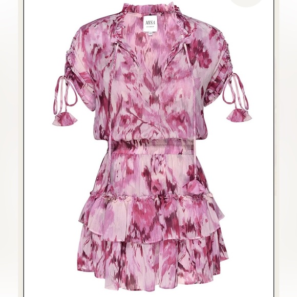 MISA Becca Dress in La Vie En Rose Pink Mini Dress - Picture 3 of 16